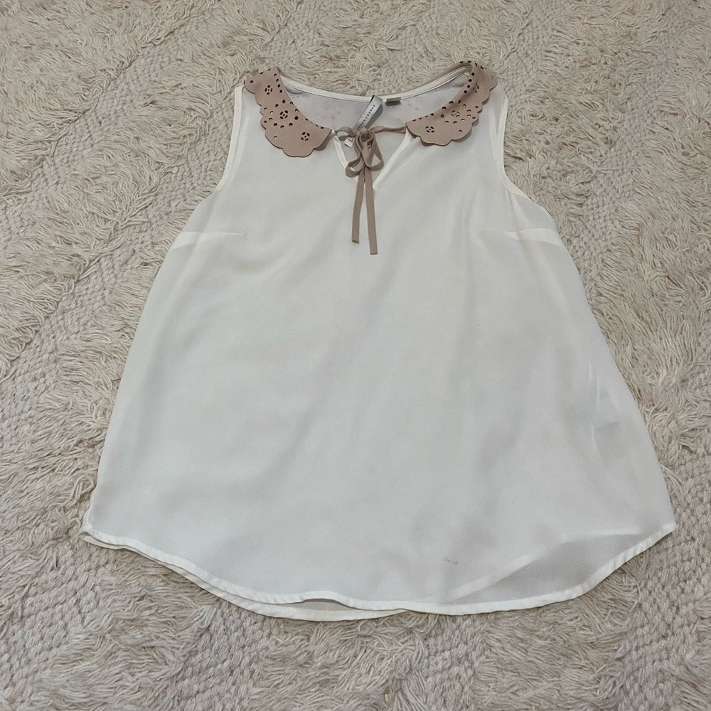 LC Lauren Conrad Faux Suede Collar tank top